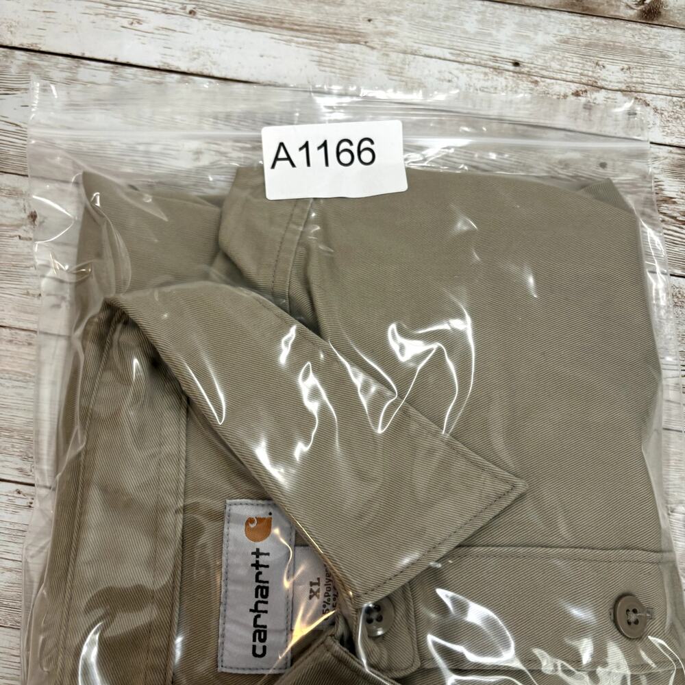 Carhartt Canvas Shirt Mens XL Tan Workwear Chore Outdoor Hunting Safari Grunge - Picture 11 of 11